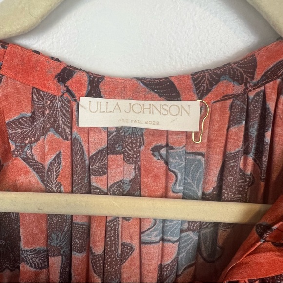 New Ulla Johnson Sefia Long-Sleeve Pleated Mini Dress, Size 4 - Picture 5 of 16